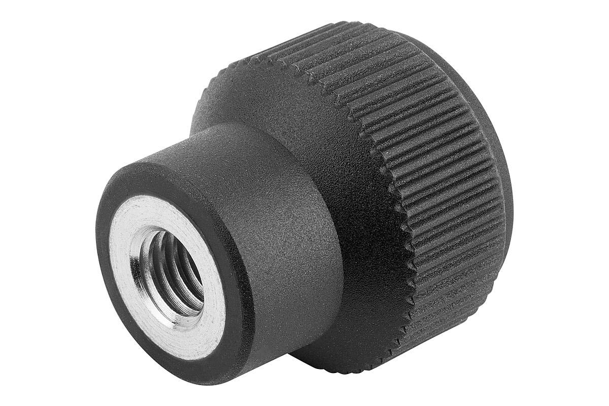 Toggle Knurled Knob Thermoplastic – Internal Thread – Black-Grey Size 1 M6 – Component Stainless Steel, Pack of 1, k0247.106