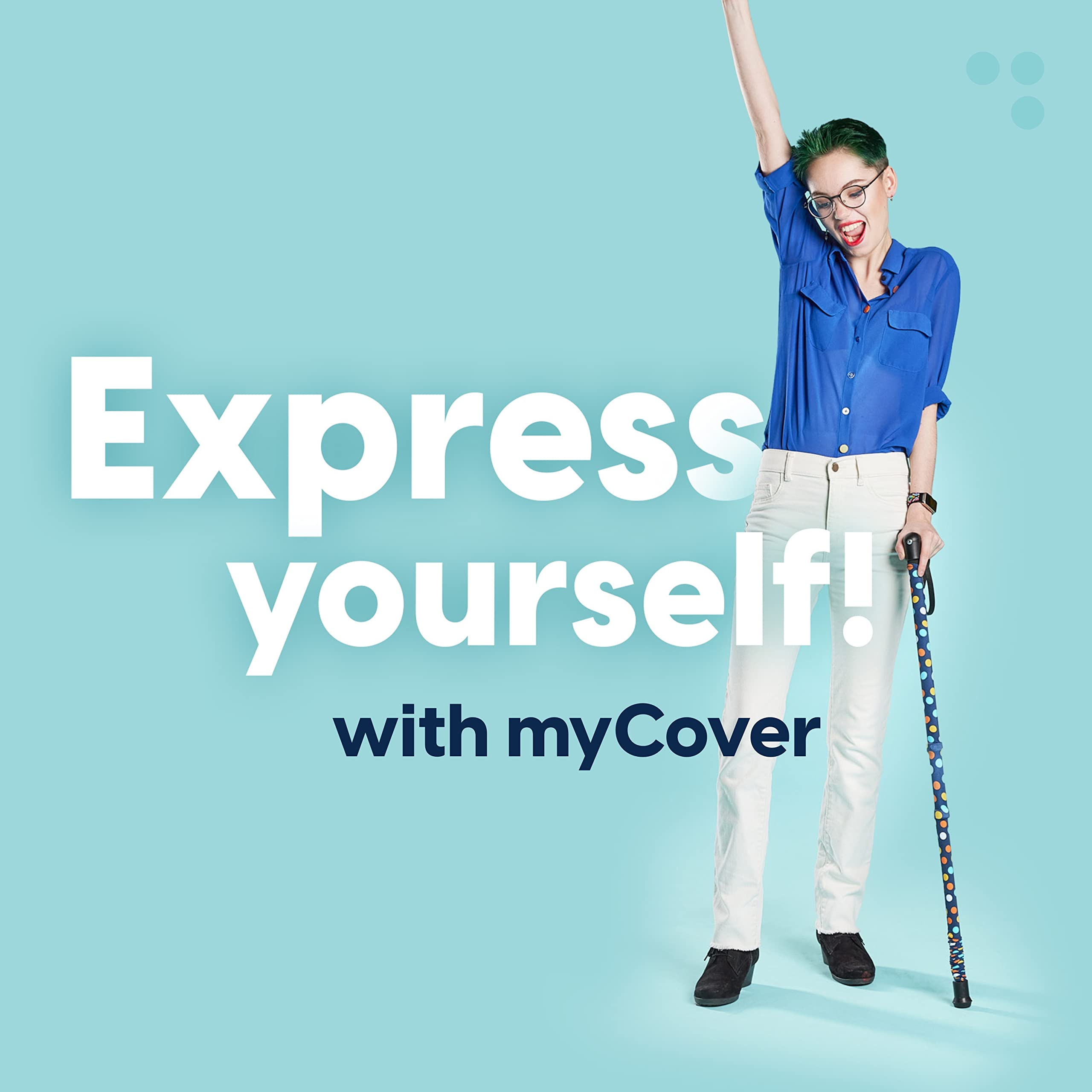 myCover Zebra - 2 fundas modernas para muletas y bastones, se adapta a todas las muletas y bastones, tejido elástico, lavable