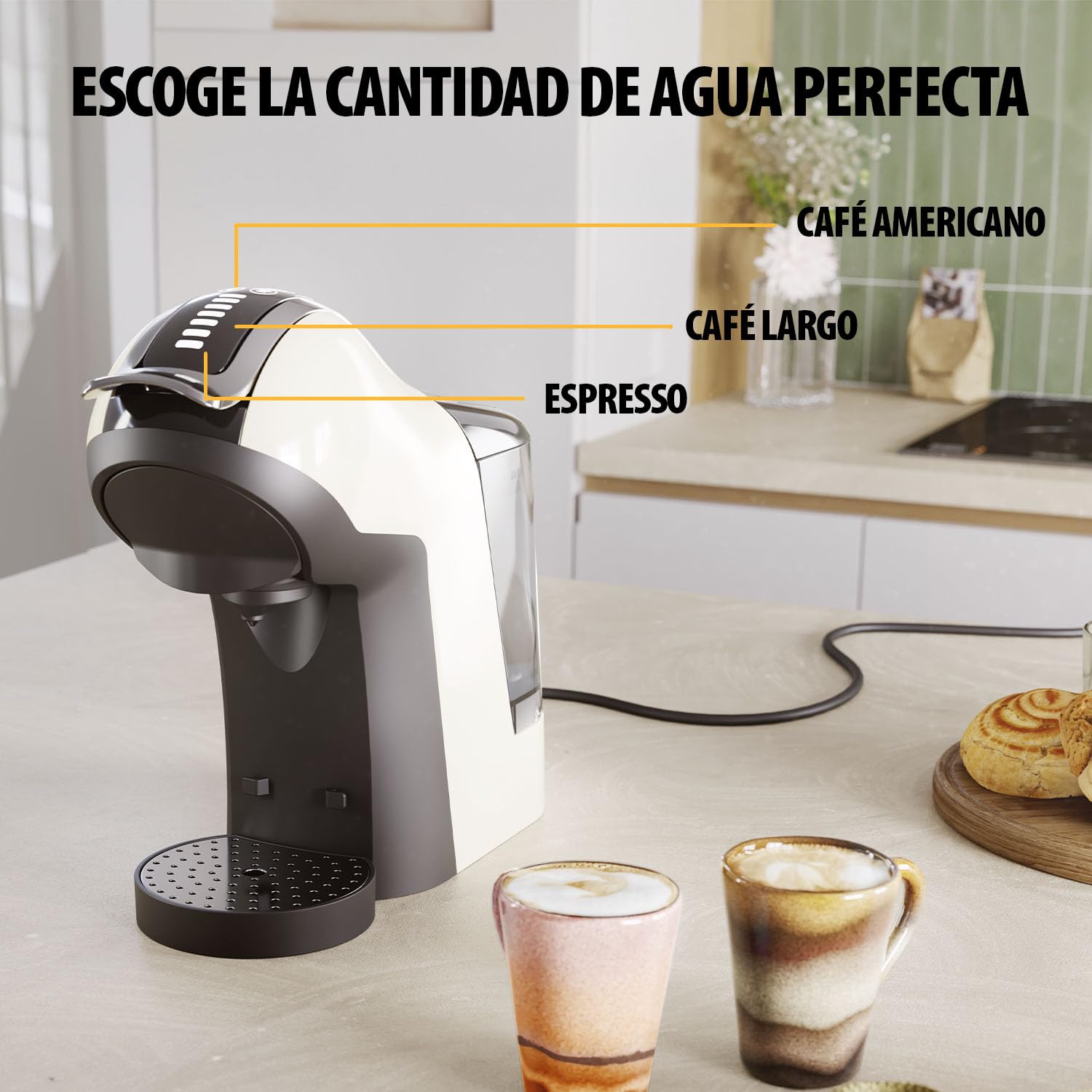 Tristar Máquina Multicápsula 3-en-1 – Compatible con Cápsulas Nespresso®, Dolce Gusto®, Cápsulas ESE – 19 bares – Libre de BPA – CM-2301