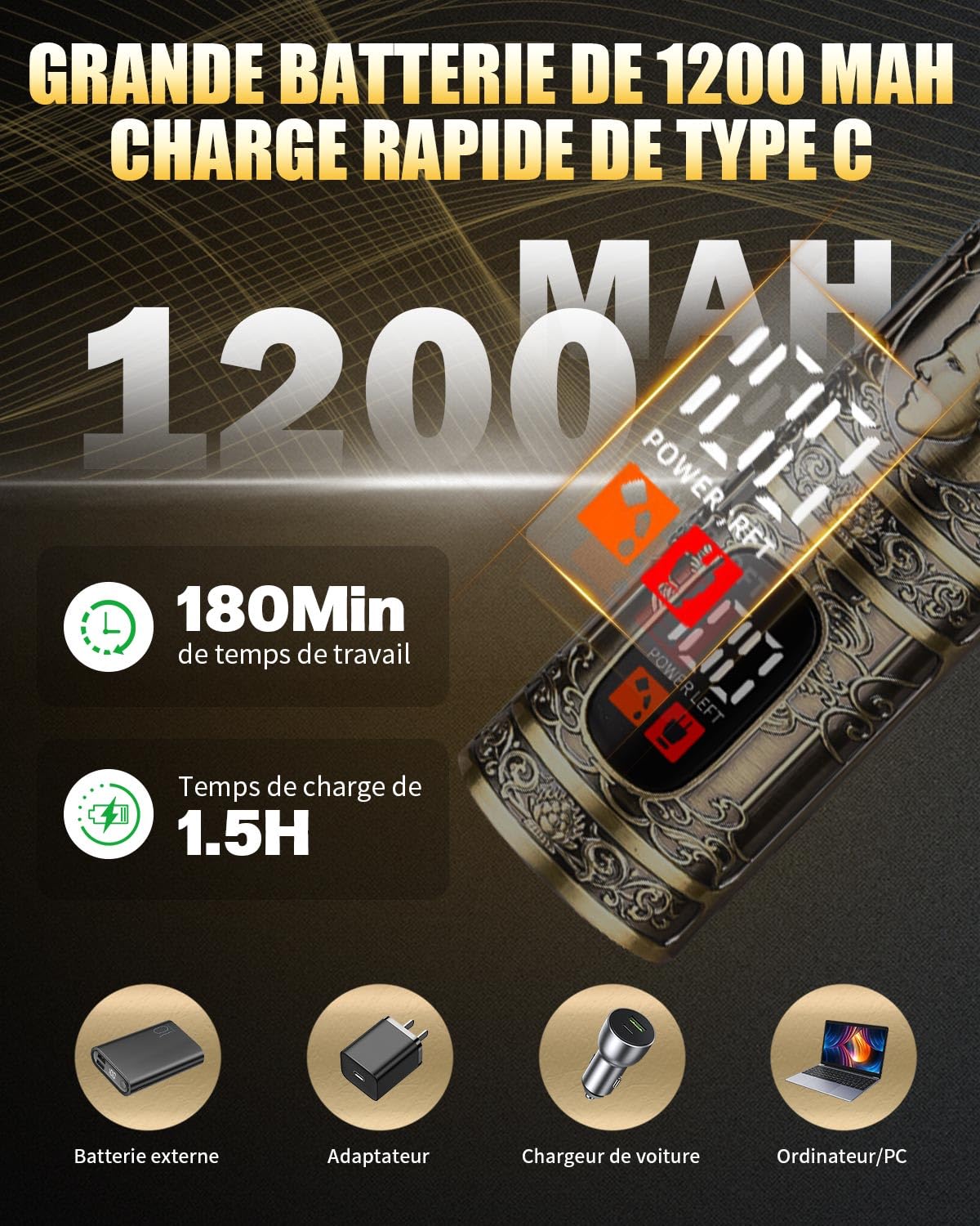 7 en 1 Tondeuse Barbe Homme Tondeuse Cheveux Professionnel, Lame en T Rasoir Électrique Kit avec Écran LED, Kit de Tondeuse Cheveux Barbe sans Fil Etanche Tondeuse Corps Homme pour Cadeau
