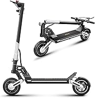 Vista 1 de Patinete eléctrico para adultos – Neumáticos sólidos de 9.5 pulgadas – Hasta 19 millas de largo alcance y 19 MPH Scooter eléctrico plegable portátil
