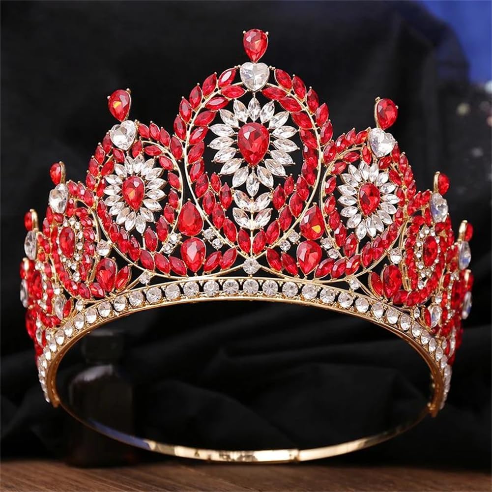 LNNSHX Hochzeit Krone Strass Große Tiara Party Show Haarschmuck Für Festzug Hohe Diadem Braut Kronen