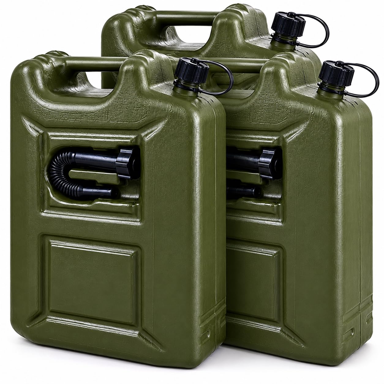 3x Benzinkanister 20L OLIVGRÜN Kunststoff Dieselkanister Reservekanister Kraftstoffkanister 20 Liter Kanister Wasserkanister für Benzin Diesel Wasser AdBlue 20-Liter-Kanister & Ausgießer Petrol Can, A