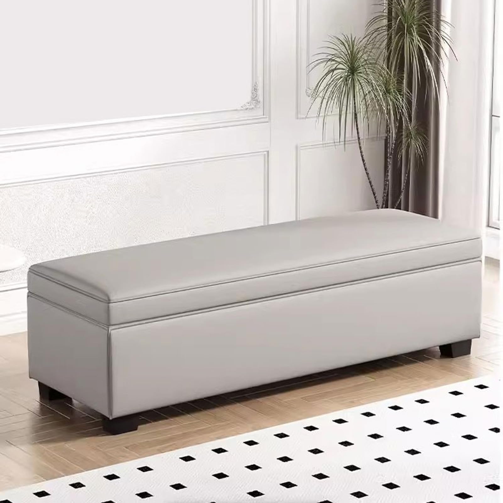 Banc pouf de rangement rembourré pour gagner de la place et éliminer le désordre