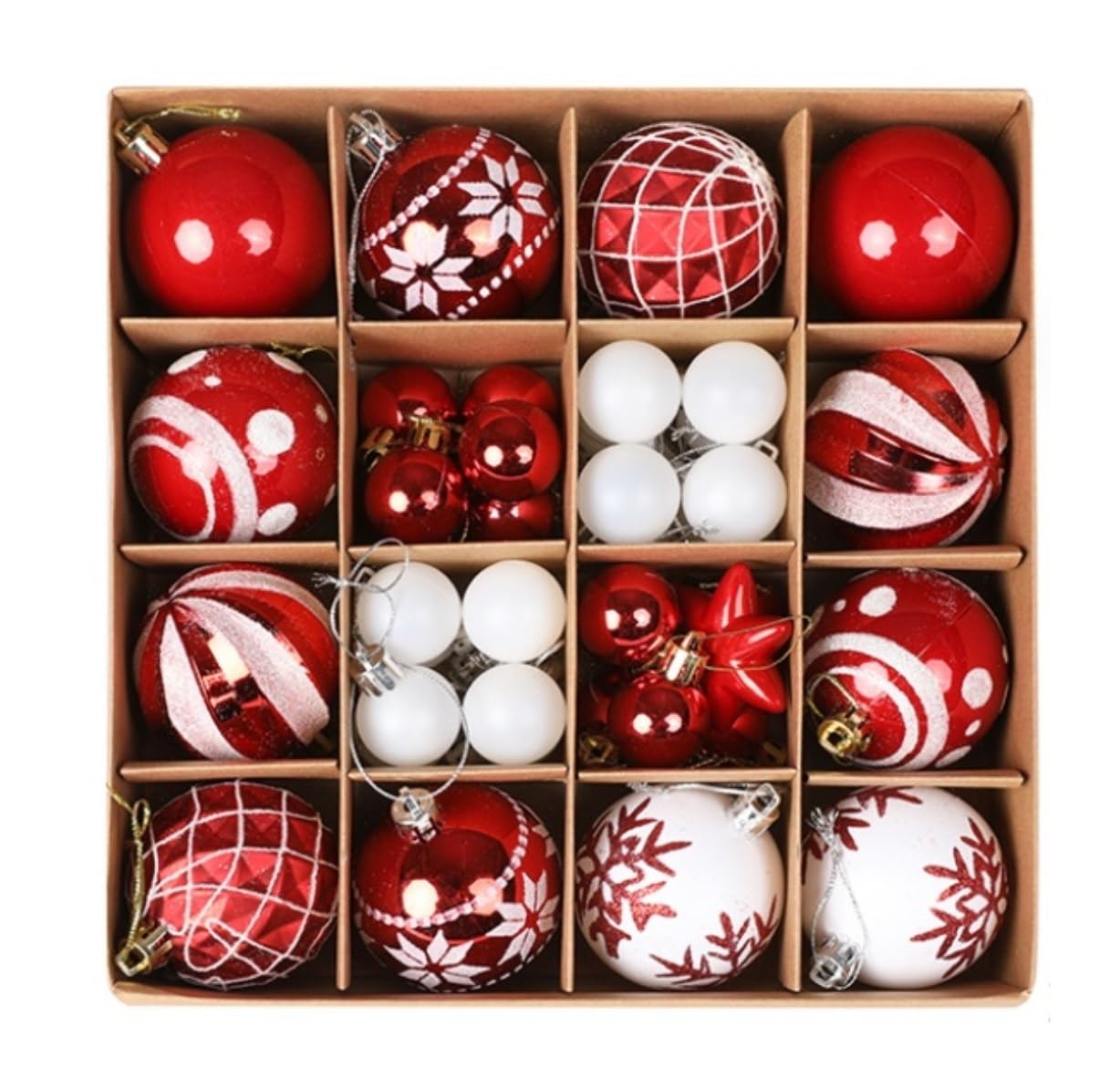 Christbaumkugel Set Weihnachtskugeln 36 Stück Weihnachtsbaumkugel-Ornamente Für Weihnachtsdekoration, Ornamente, Weihnachtsbaumdekoration, Urlaub Weihnachtsbaum Bälle Dekorationen Weihnachtskugel ( Co