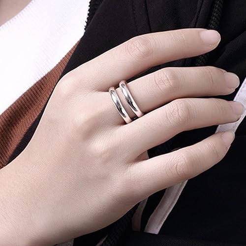 Miniatura 151 de 925 Sterling Silver Ring Minimalist Adjustable Rings Band Handmade Rings for Women Girls
