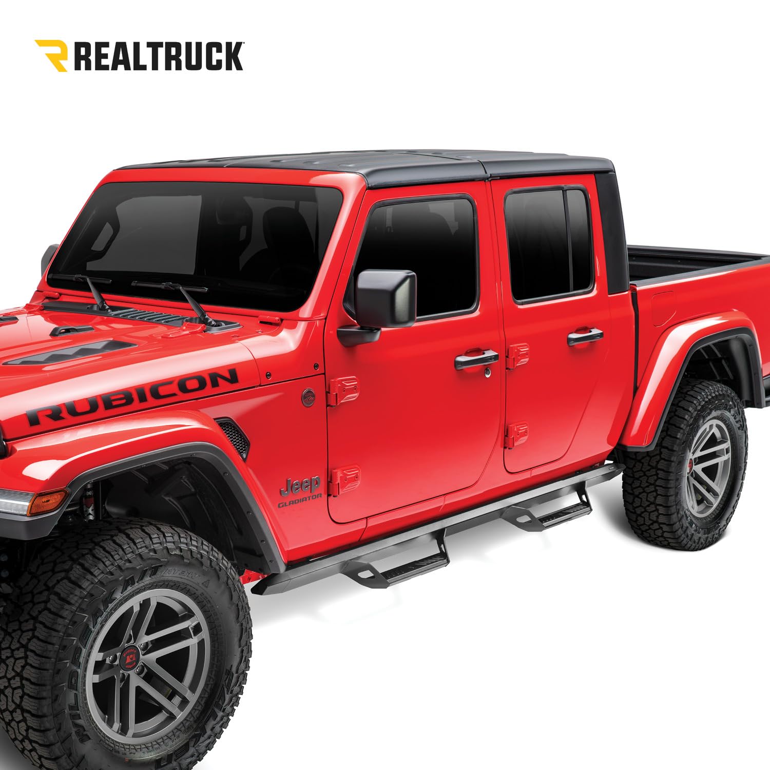 RealTruck Predator Pro Steps for Jeep Wrangler JKU | Cab Length, Rust-Proof Aluminum, Textured Black | PRJ0763-TX | Fits 2007-2018 Jeep Wrangler JKU 4-Door, SRW Gas