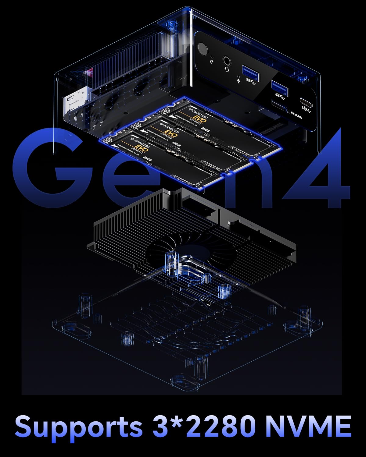 Amazon.com: AOOSTAR GEM10 Three M.2 Slots Mini PC, AMD Ryzen 9