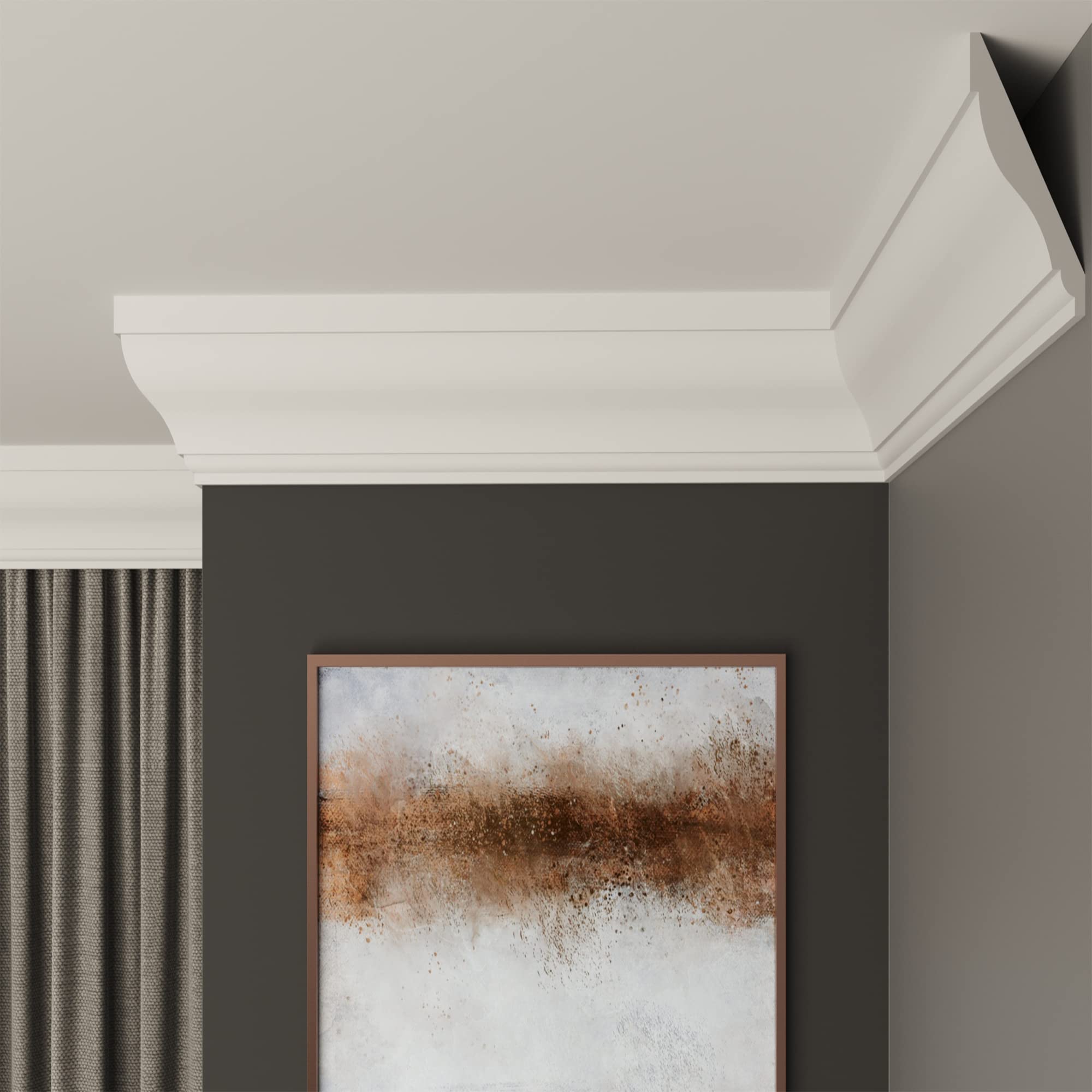 FAST DECOR Decorative Coving for Ceilings, Premium Extruded Polystyrene Cornice Coving, Lightweight Ceiling Moulding Trim, Flexible and Durable Ceiling Cornice Trim (CS23, 16M (8 Length))