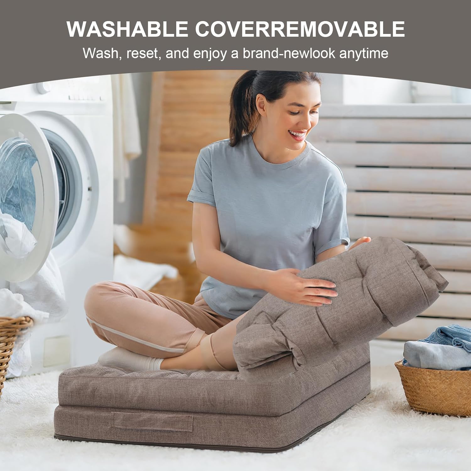 Meditation Cushion, Ideal for Extended Sitting Sessions. Double-Layered Memory Foam seat Cushion (with Handles) Suitable for Yoga, Fireside Relaxation, and Living Room use.