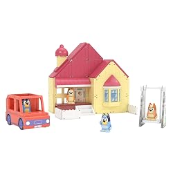 Tile Town Bluey Heeler Family Home Magnetic Tile Set, 52 Pieces | Includes Bluey & Bingo figures, action tiles, 1 vehicle; STEM building toy for kids ages 3+