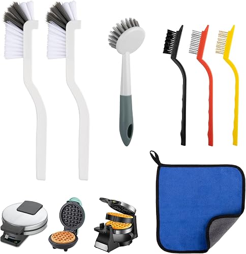 Waffle Maker Cleaner, Mini Waffle Maker Cleaning Brush for Clean Cookie Crumbs, Kitchen Cleaning Brush Kit for Belgian Waffle Maker Flip, Non-Scratch & Deep Clean Waffle Makers Cleaning Tool