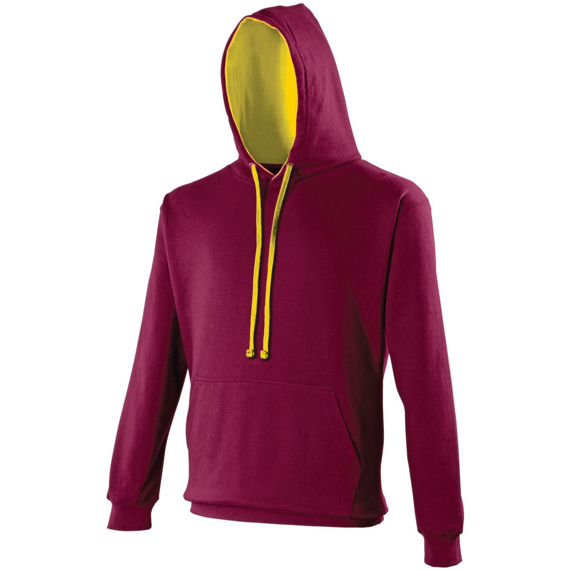AWDis Men's Varsity Hoodie, Multicoloured (Burgundy/Charcoal), Small
