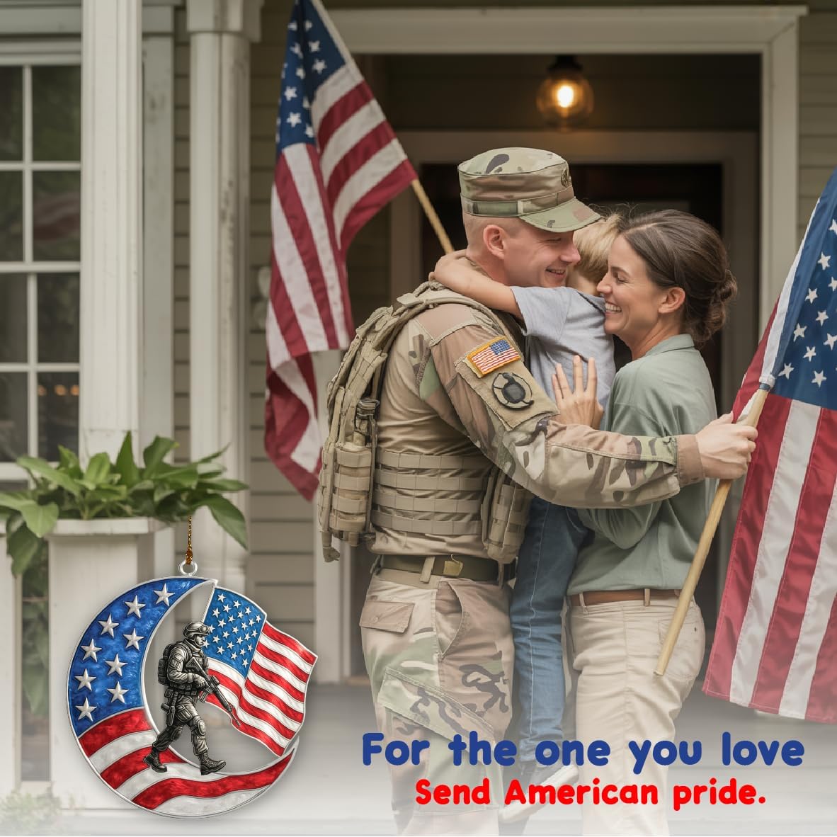 Patriotic Soldier Moon Acrylic Ornament, 4-Inch, Gifts for Military Families, Memorial Day, 4th of July Independence Day Decor, Veterans Day Keepsake, American Pride Hanging Decoration - Image 6