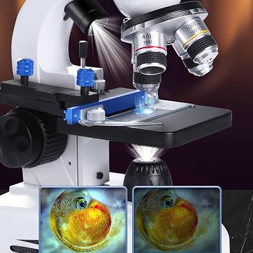 Miniatura 9 de Microscopio binocular compuesto 40X-5000X Aumento Rotación de 360  Sistema de iluminación ajustable Microscopios profesionales para pruebas de