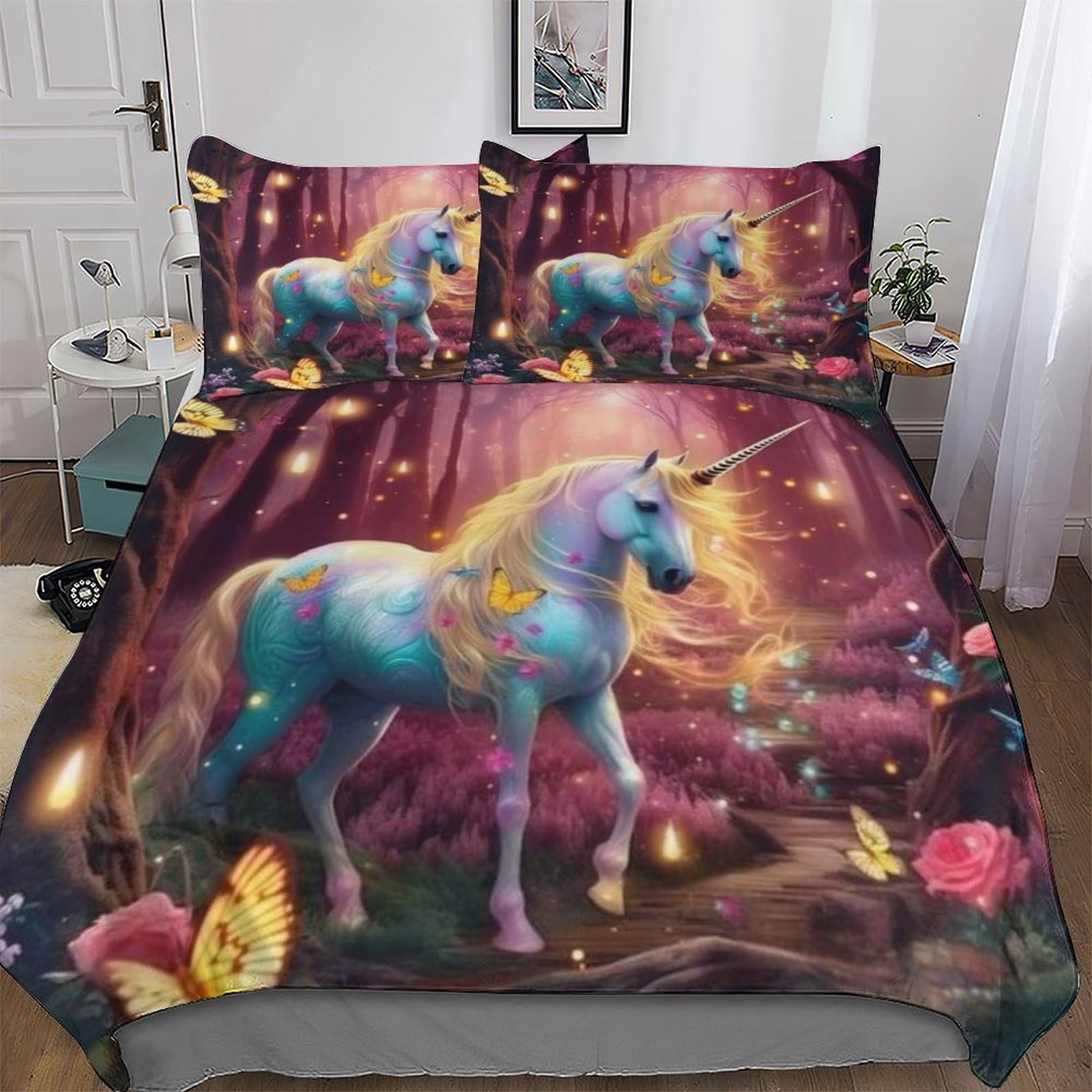 Housse de couette cheval King en microfibre douce avec motif 3D haute définition