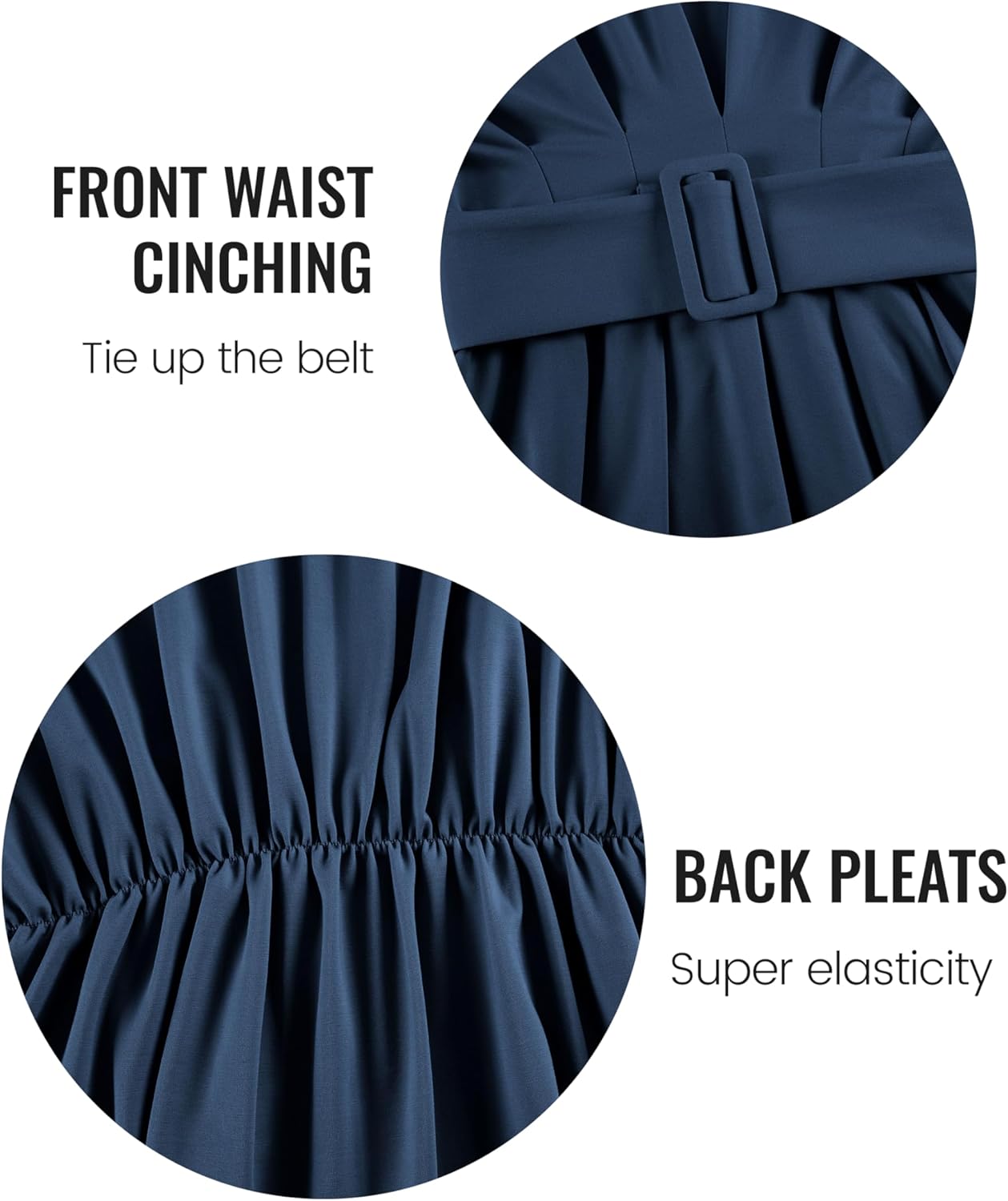 EsheSy Women's Peplum Sweatshirt Long Sleeve Boat Neck Pleated Top Dressy Casual Pullover Tunics Bussiness Shirts with Belt - Image 7