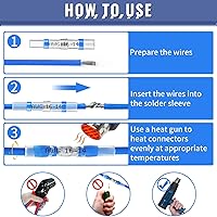 Vista 5 de Sopoby - Juego de conectores termorretráctiles para cable, sellado de soldadura y conectores eléctricos, terminales de cable, surtidos
