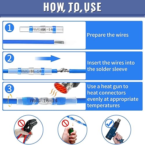 Miniatura 5 de Sopoby - Juego de conectores termorretráctiles para cable, sellado de soldadura y conectores eléctricos, terminales de cable, surtidos,