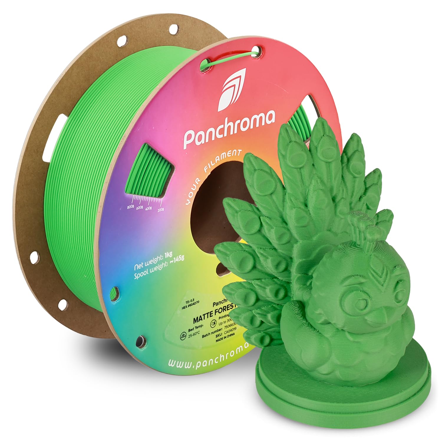 Polymaker Panchroma Matte PLA Filament, Forest Green 1.75mm 1kg 3D Printing Filament, Formerly Polyterra Matte, Fits Most FDM 3D Printers, 1kg Spool (