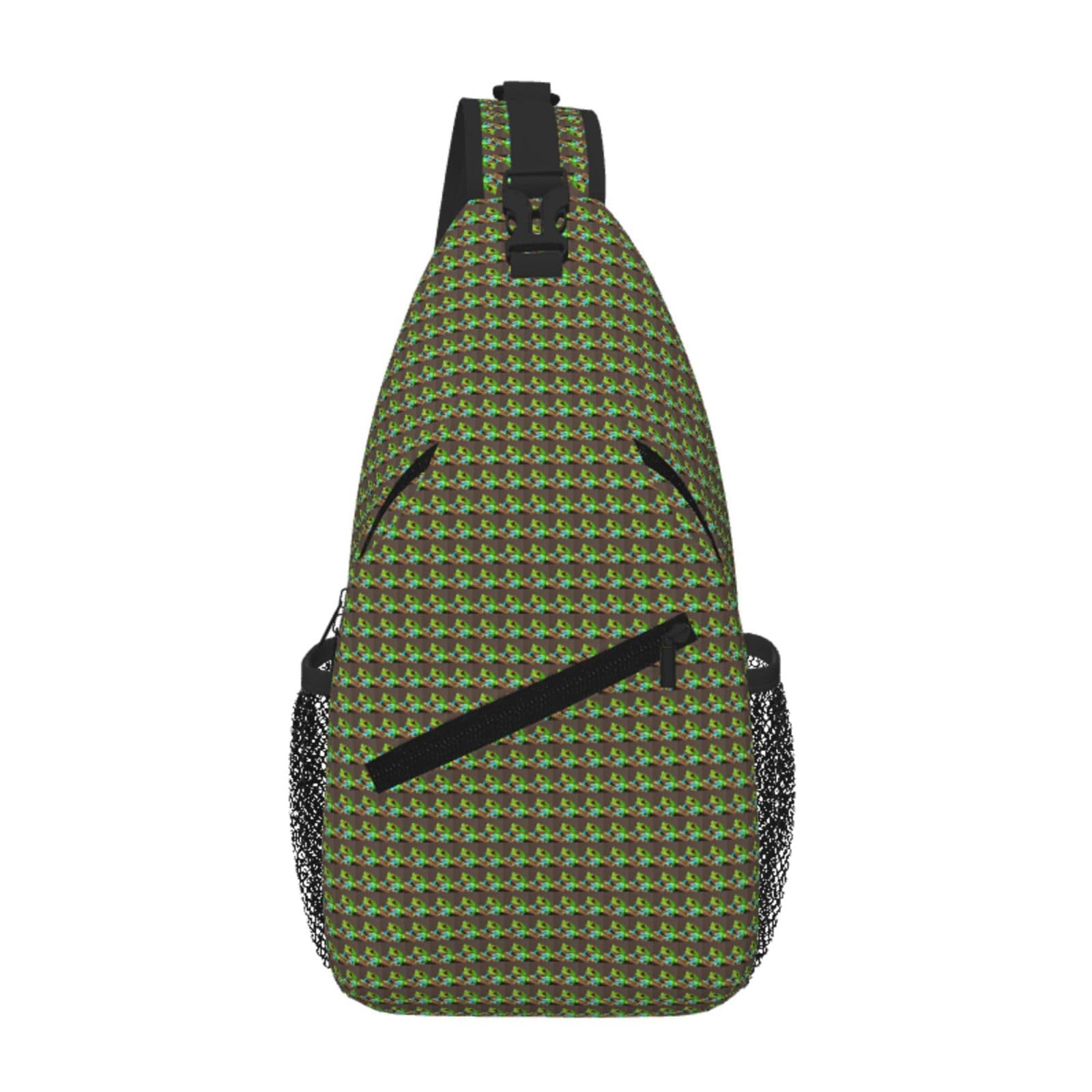 Bolsa cruzada en el pecho con estampado de ranas ligera elegante 8