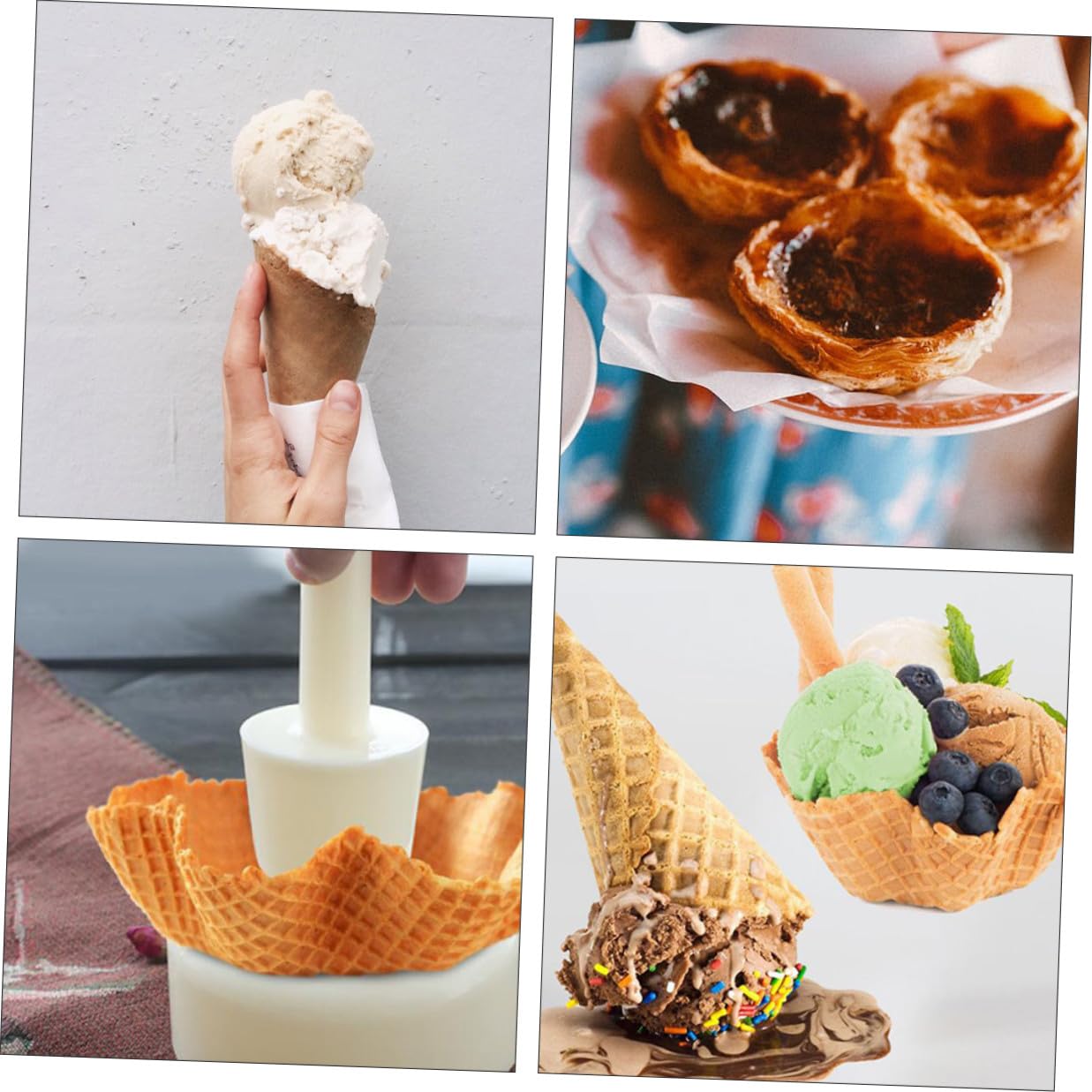 Cabilock Máquina para Hacer Rollos de Helado Negra de Acero Inoxidable | Revestimiento Antiadherente, Limpieza Sencilla, Uso Doméstico para Conos y Enrollados