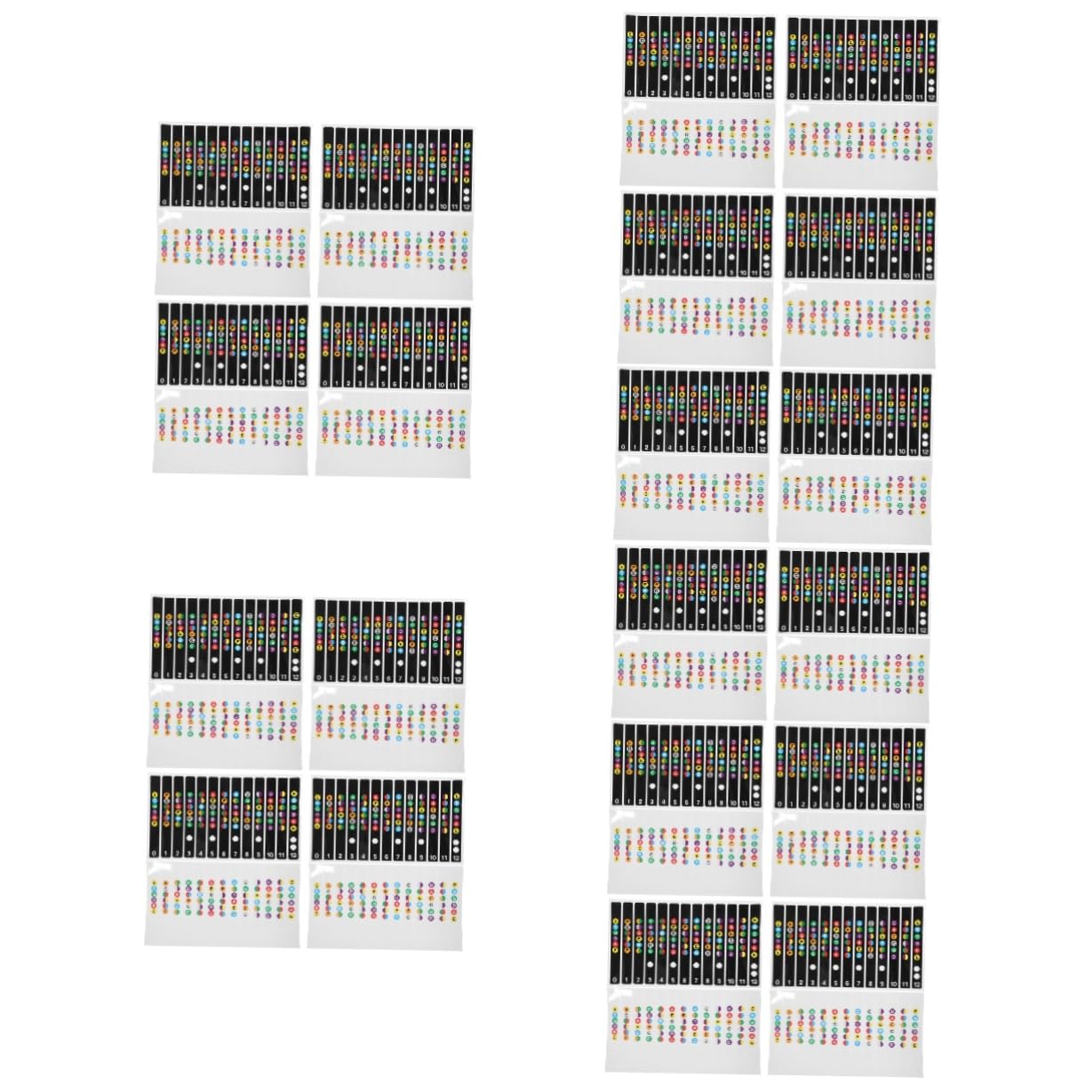 ifundom 50pezzi Adesivi Per Note Della Chitarra Elettrica Stickers Per Tastiera Per Principianti Facili Da Applicare e Rimuovere Colori Vivaci e Chiari Per Apprendimento Veloce