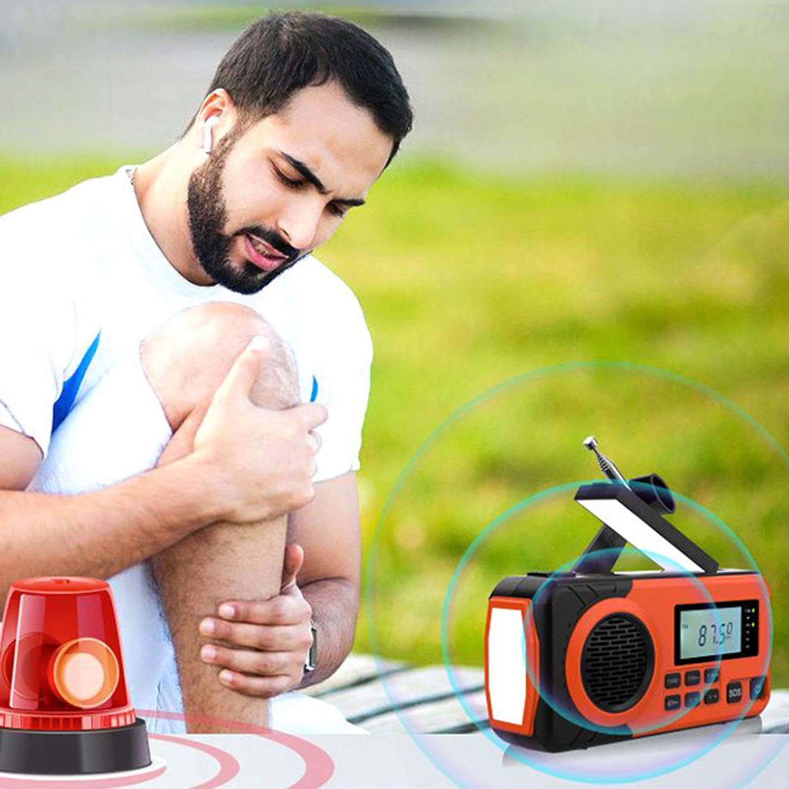 Radio Solar con Manivela Manivela Manual Portátil | Radio AM FM Exterior Para Mujeres Campistas Pescadores Viajeros Excursionistas Marino Y Náutico Campamento Tormenta Invernal