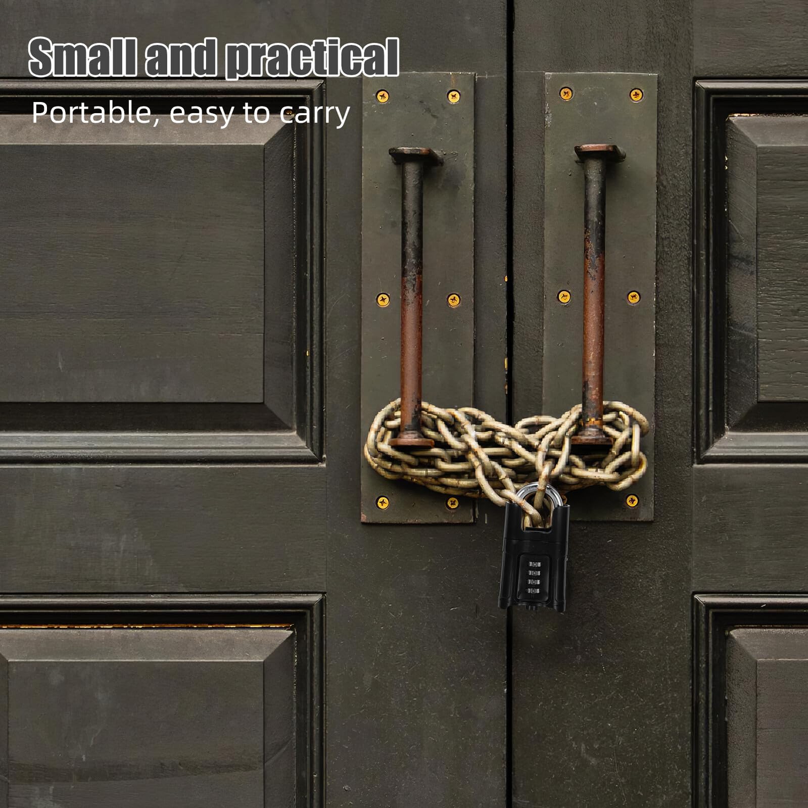 Cadenas à Combinaison à 4 Chiffres Réarmable en Alliage de Zinc Étanche et Résistant aux Intempéries pour Portail, Abri de Jardin, Garage et Boîte à Outils, Cadenas D'extérieur