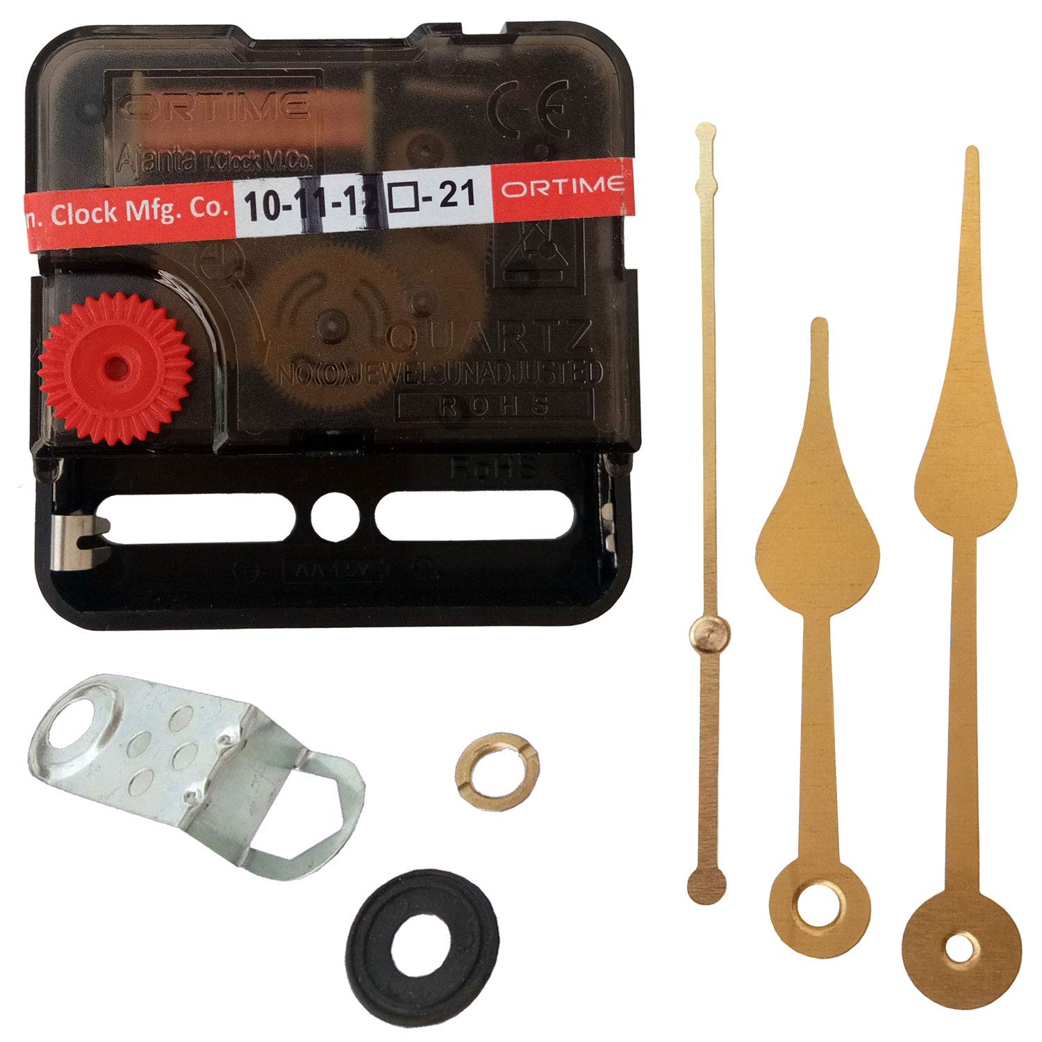 IndianEcraft Ajanta Mfg. Plastic Quartz Sweep and Silent Movement Machine for Wall Clock with Needles (Needles - Golden)-image-25