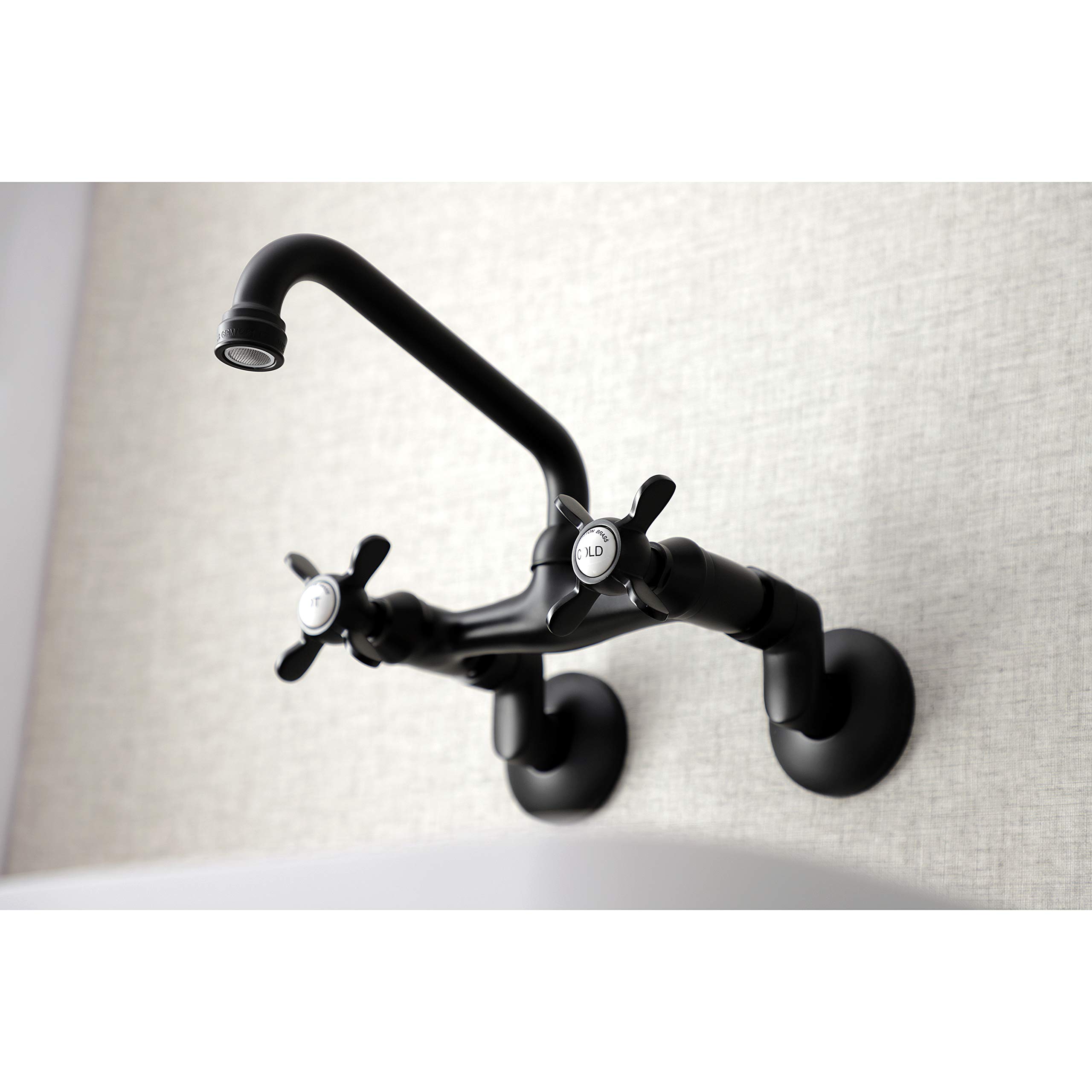 Kingston Brass KS113MB Grifo de Cocina Ajustable de 6 Pulgadas, Matte Black
