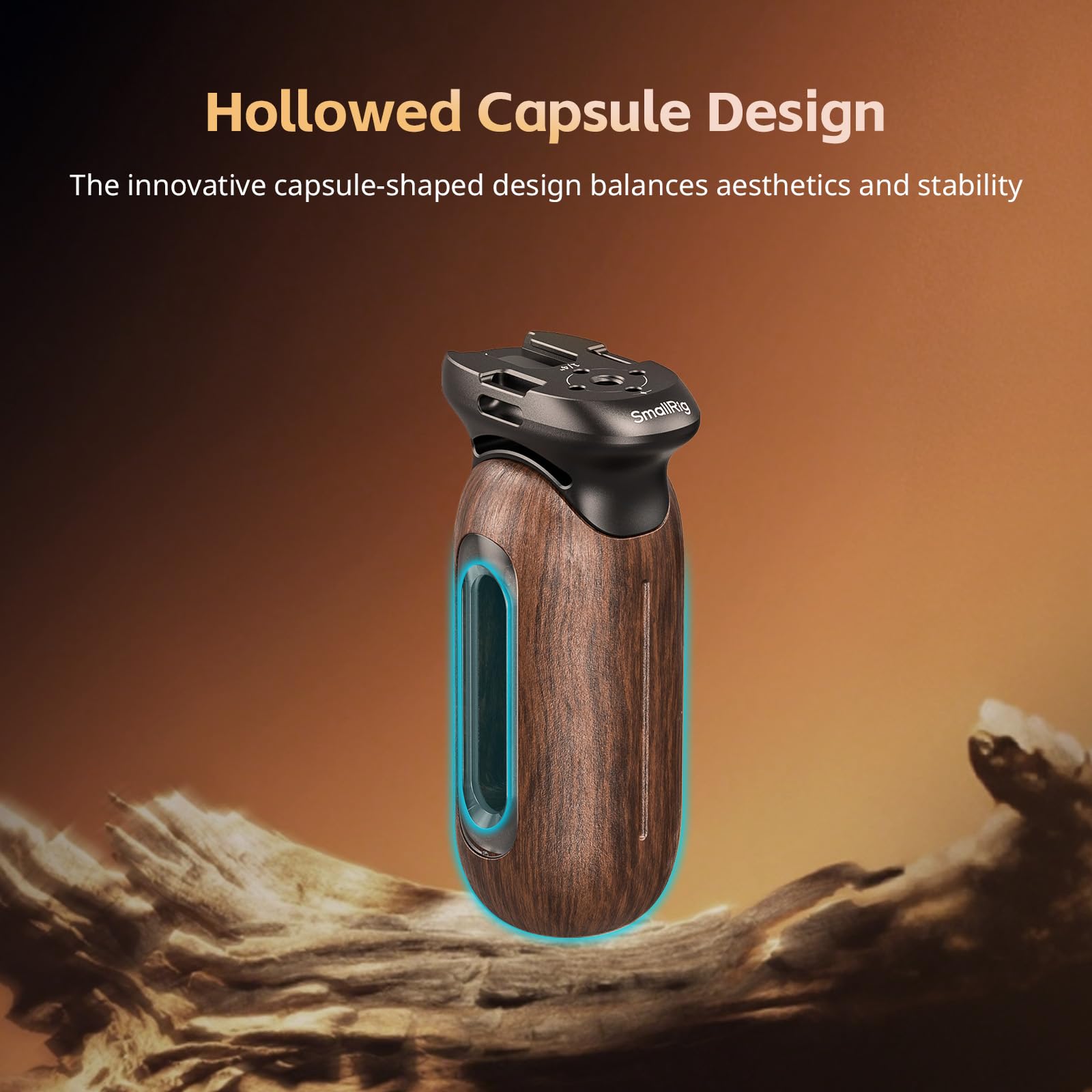 SMALLRIG Maniglia laterale in legno per gabbie per fotocamere con vite di posizionamento due in uno, regolazione verticale di 29 mm / 1,14 pollici, capacità di carico di 15 kg / 33,1 libbre - 5238