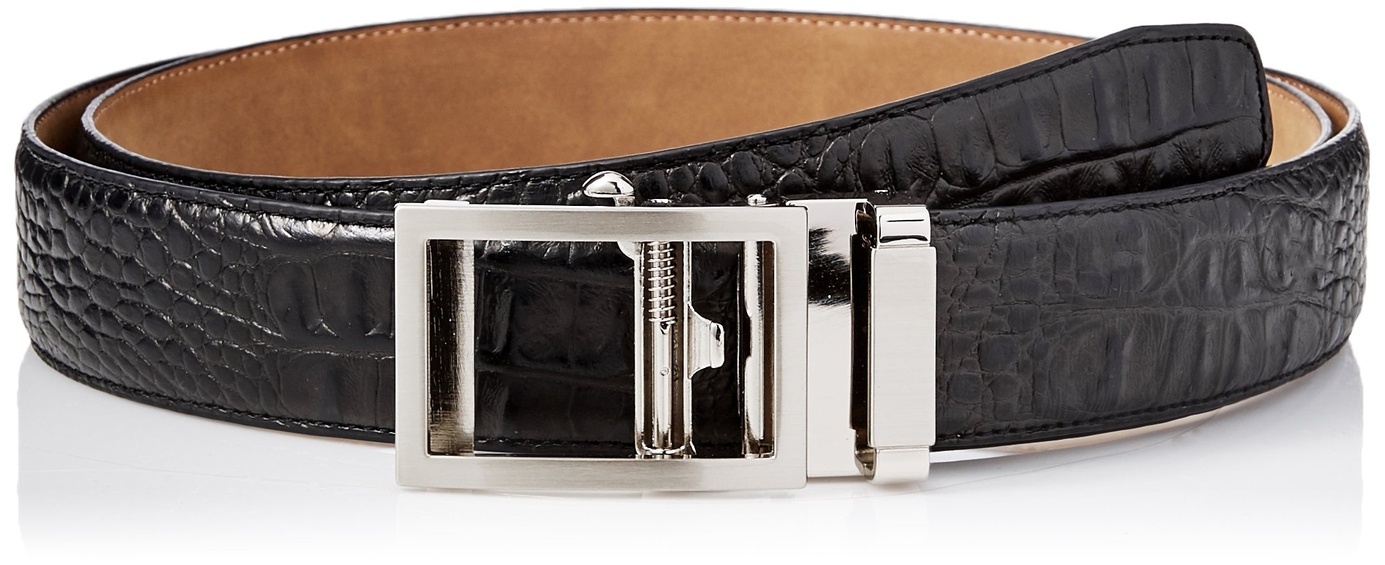 Greg Norman Men's Croco Grain Adjustable Comfort Fit Ratchet Belt
