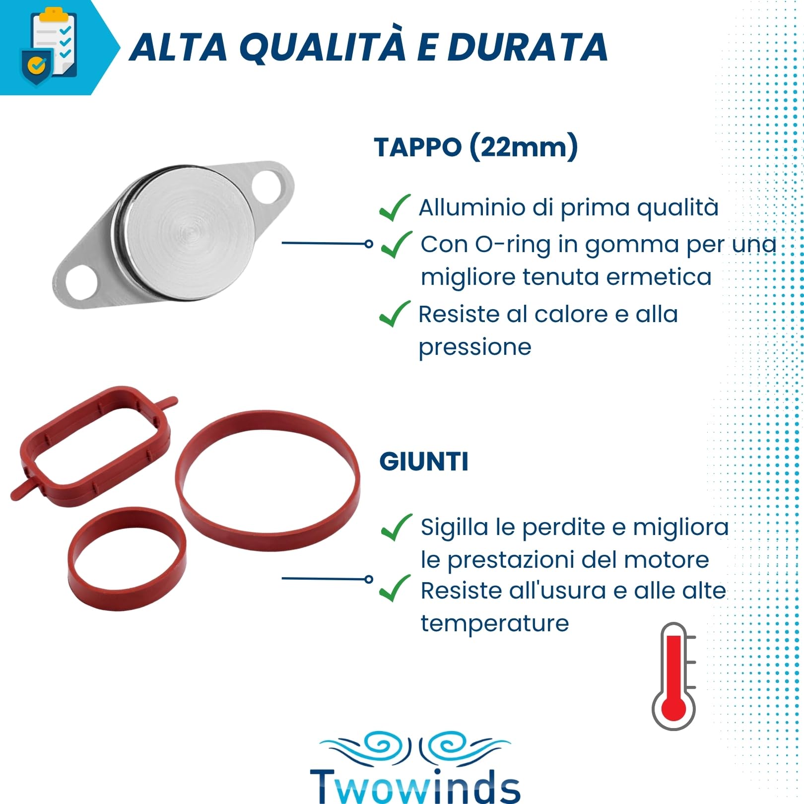 Twowinds Tappo ad Anello del Collettore di Aspirazione (22 mm)
