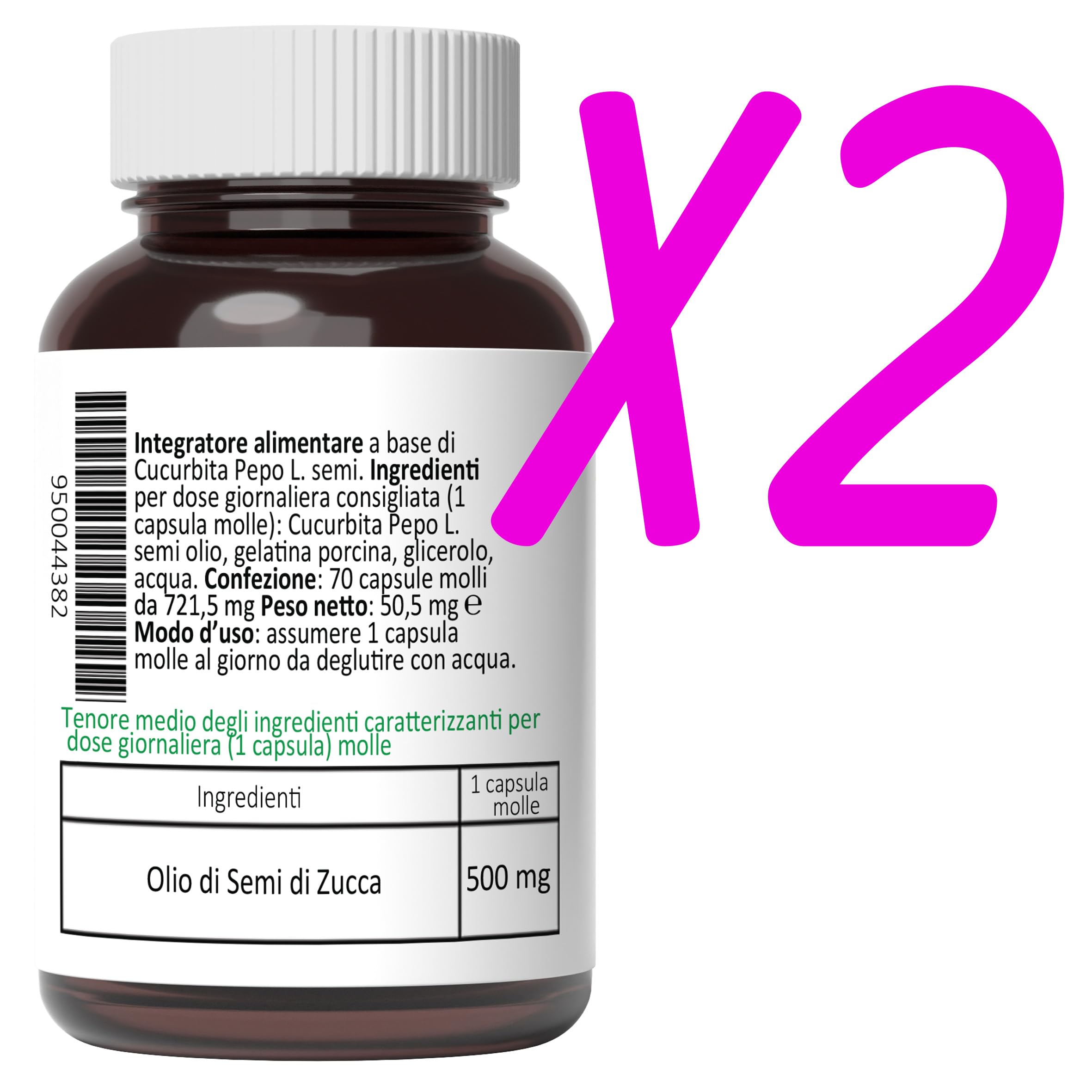 Semi di Zucca Olio Capsule Molli - 140 Softgels - Acido Linoleico Acido Oleico Omega 3-6-9 da Olio Spremuto a Freddo - 1 Perla al dì