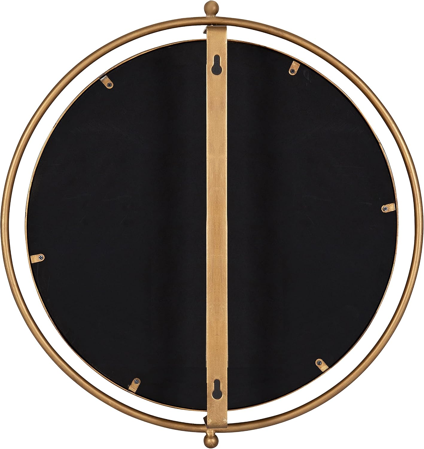 Kate and Laurel Baron Modern Pivot Mirror; 21 Inch Diameter; Gold; Decorative Adjustable Wall Mirror
