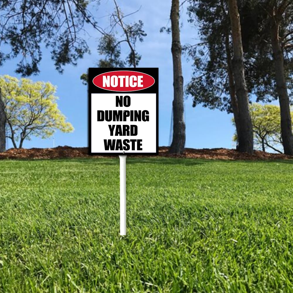 "No Dumping" Schild Mit Pfahl – Aluminium, 20,3 X 30,5 Cm | Für Garten, Hof & Nachbarschaft | Wetterfest & Leicht Montierbar