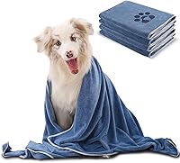 MBKET 4 Pack Extra Large Dog Bath Towels 55x27" Super Absorbent Microfiber Pet Towels for Dogs & Cats - Grooming, Travel, Bath