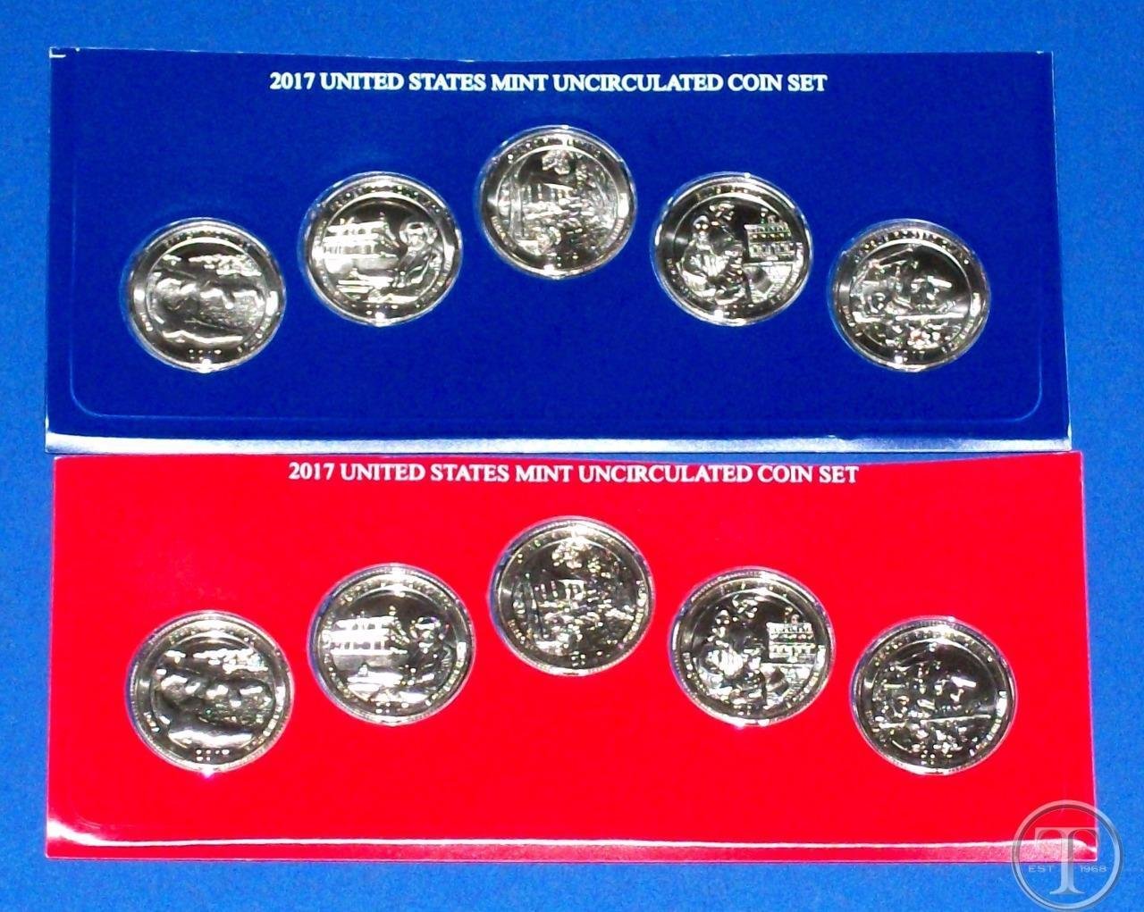 2017 Various Mint Marks America the beautiful 2017 P,D Quarters sealed in Blister Package 10 Coins Brilliant Uncirculated