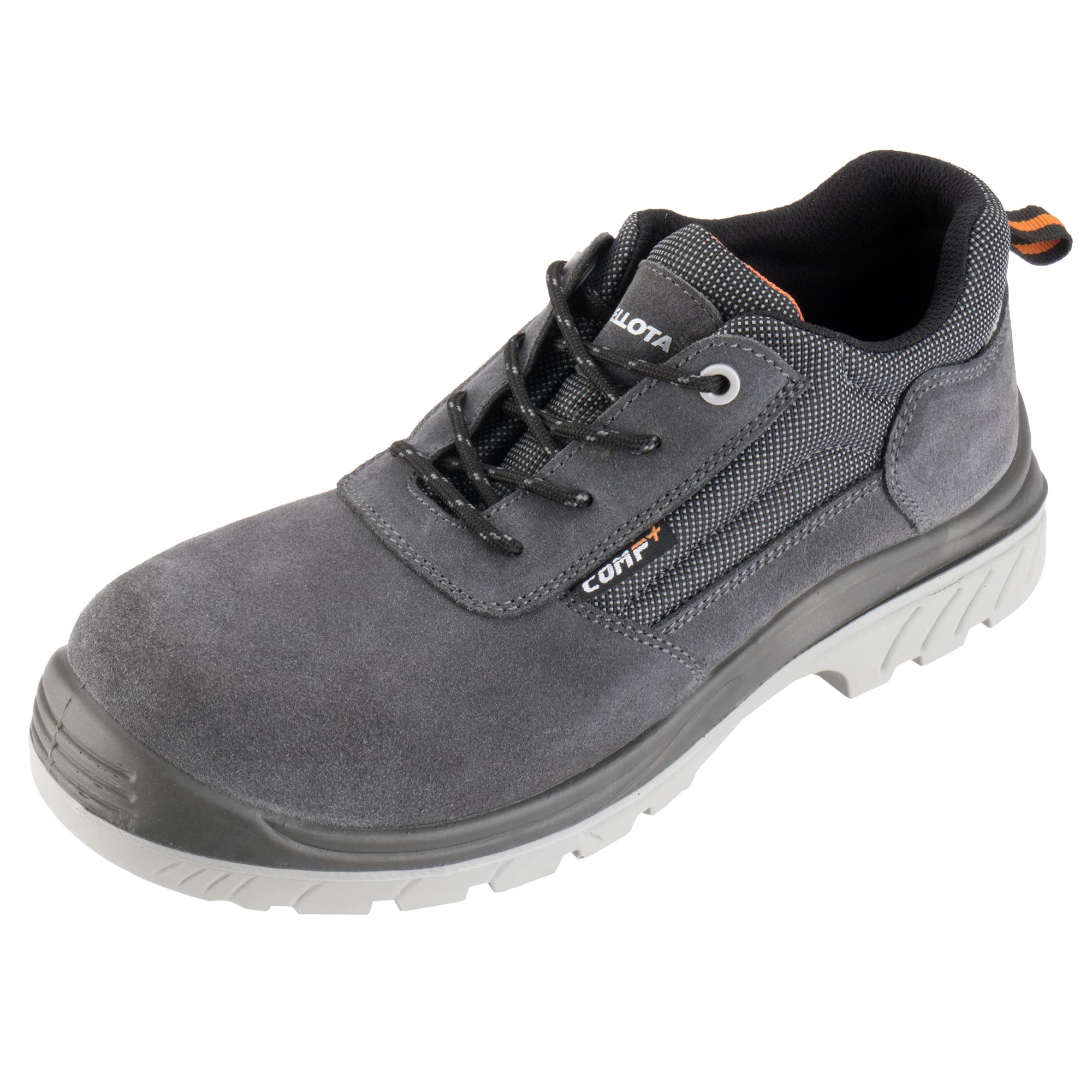 Bellota 72310GJS1P - Zapato de Seguridad Comp+ Gris S1P de Hombre y Mujer de Piel Serraje Transpirable, Acolchada y con Zonas Reforzadas Antiabrasión
