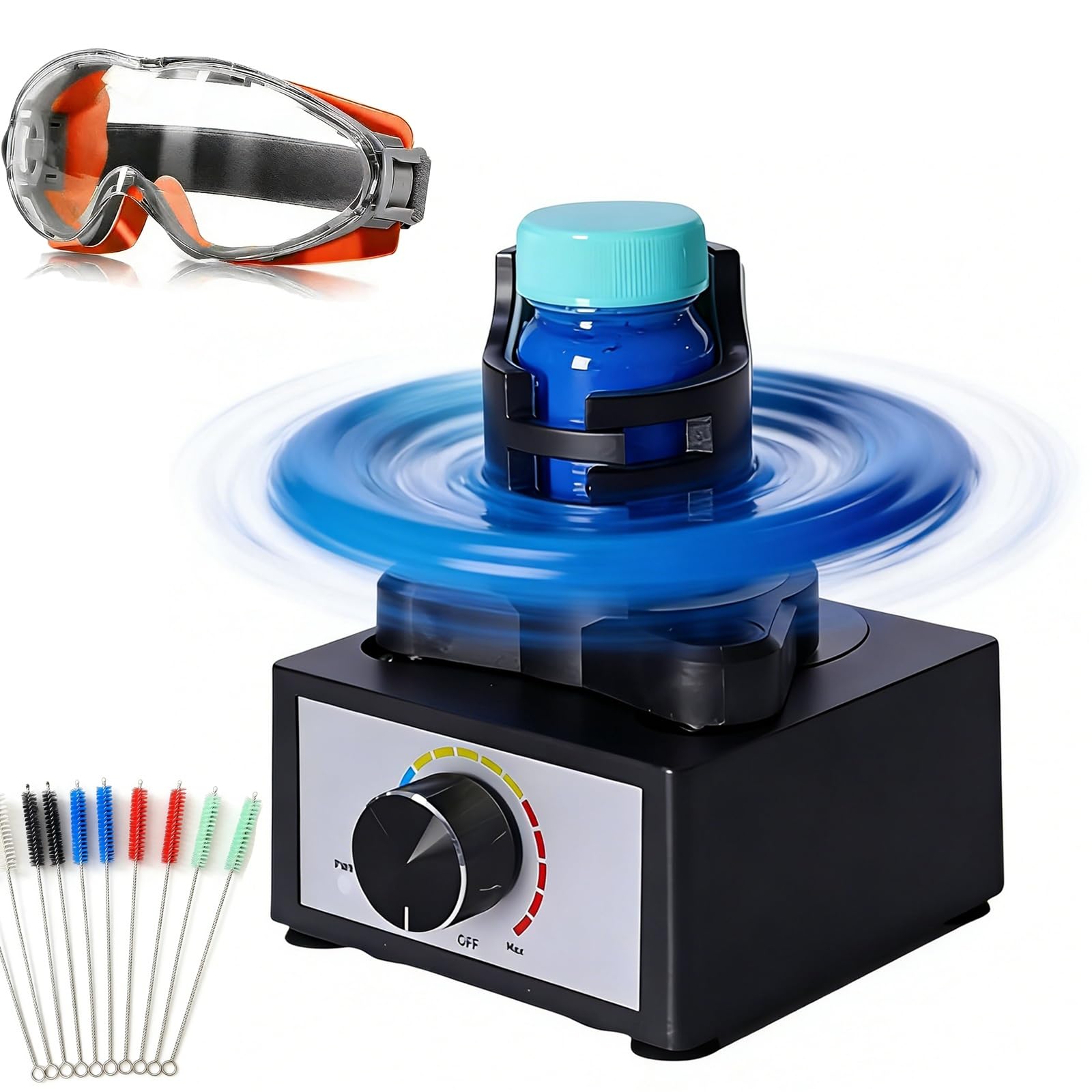 Vortex - Mezclador de pintura, mini agitador de pintura, mezclador de vórtice líquido con 3 velocidades ajustables, máquina de agitación de capacidad de 5 a 100 ml, mezcla de pinturas para laboratorio