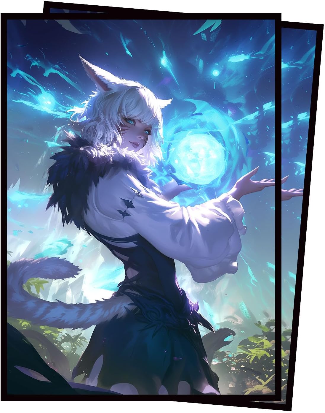 100 Card Sleeves 66x91mm Compatible with MTG (Art - Wizard)