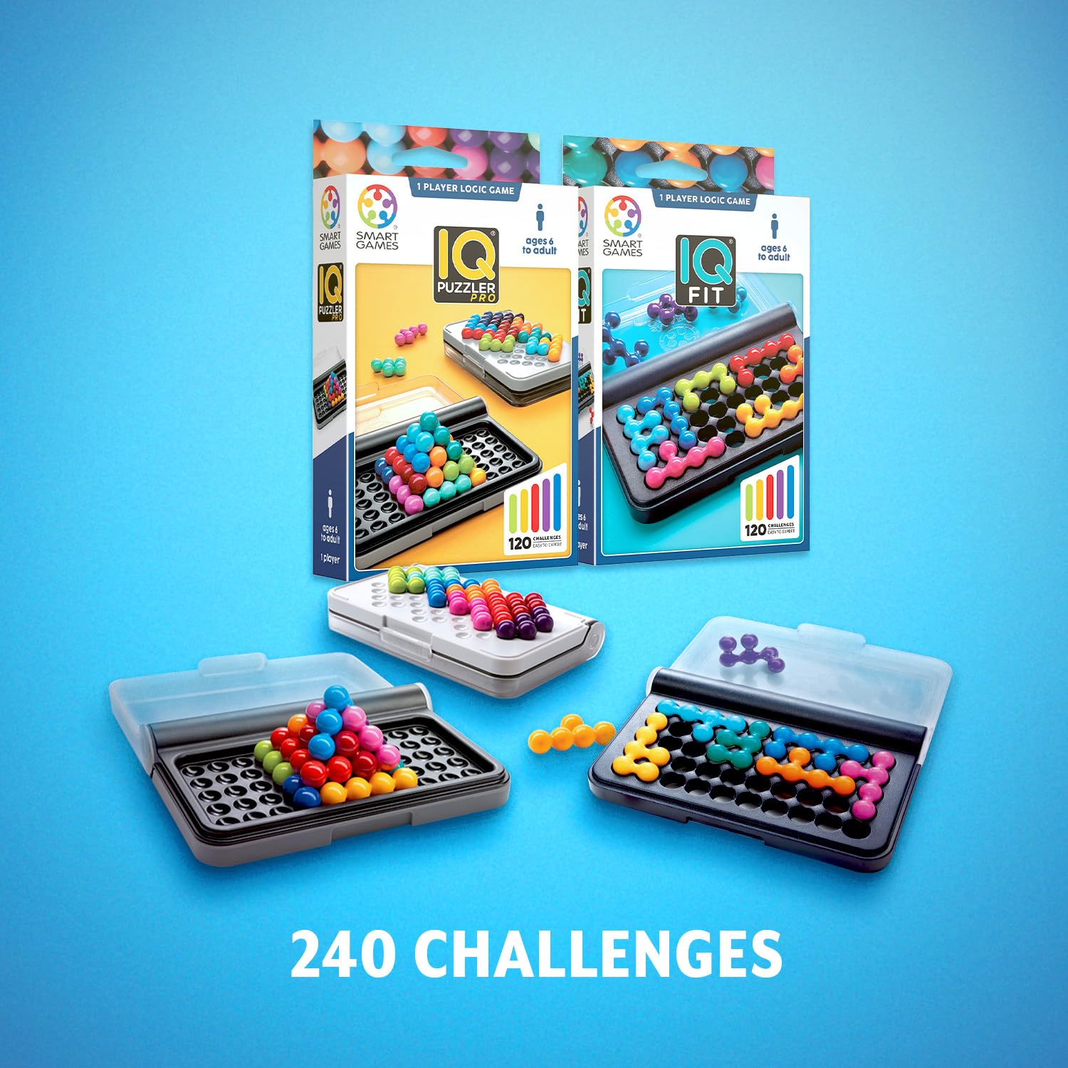 Ludilo Smart Games - Iq Puzzler Pro + Iq Fit | Dorosłe Puzzle I Puzzle Dzieci | Gry Planszowe Dla Dzieci 6 Lat | Gry Edukacyjne 6 Lat | Prezent dla dzieci 6 lat