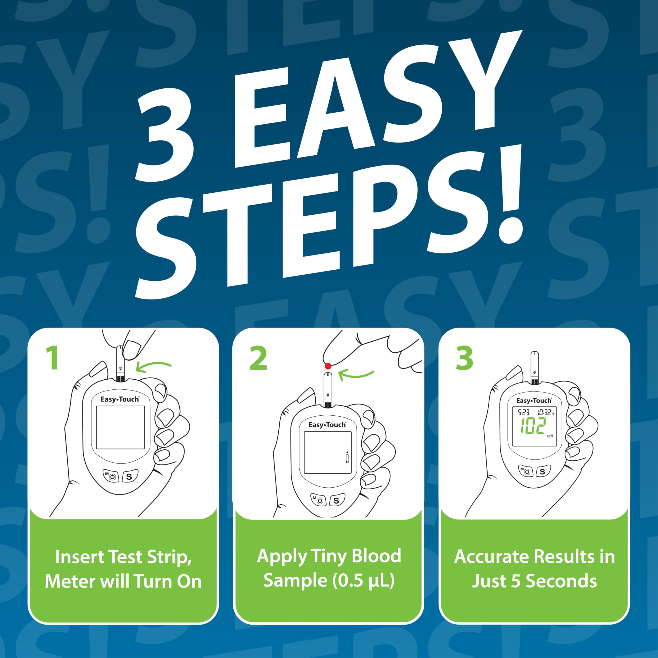 Easy Touch Glucose Test Strips - 100 Strips -3 Easy Touch Glucose Test Strips - 100 Strips -3