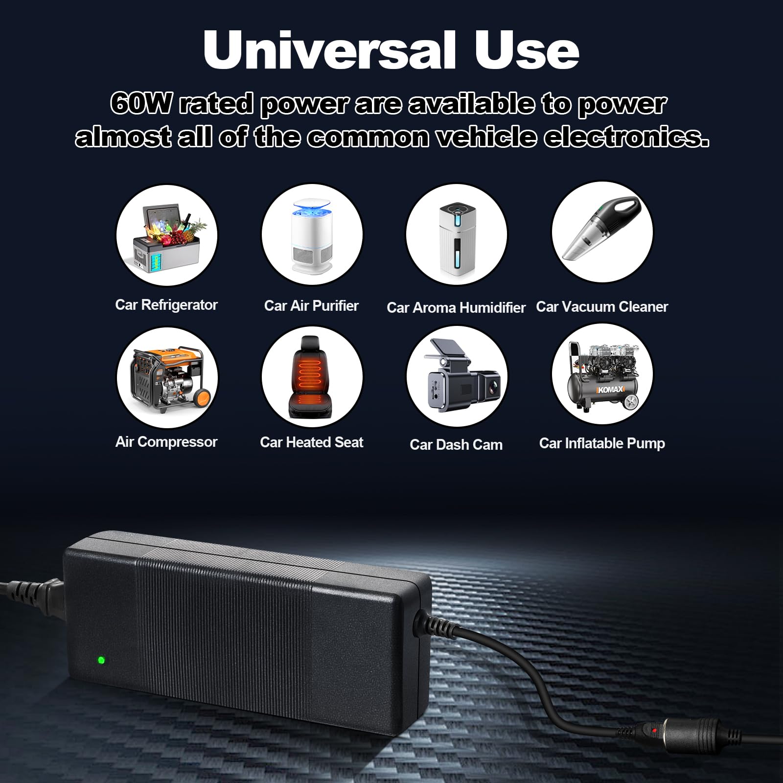 180W 15A AC à DC Adaptateur Converter, 220V 12V Adaptateur Allume Cigare Secteur Transformateur Électriques Prise d'Allume Cigare de Convertisseur pour Voiture Réfrigérateur Aspirateur
