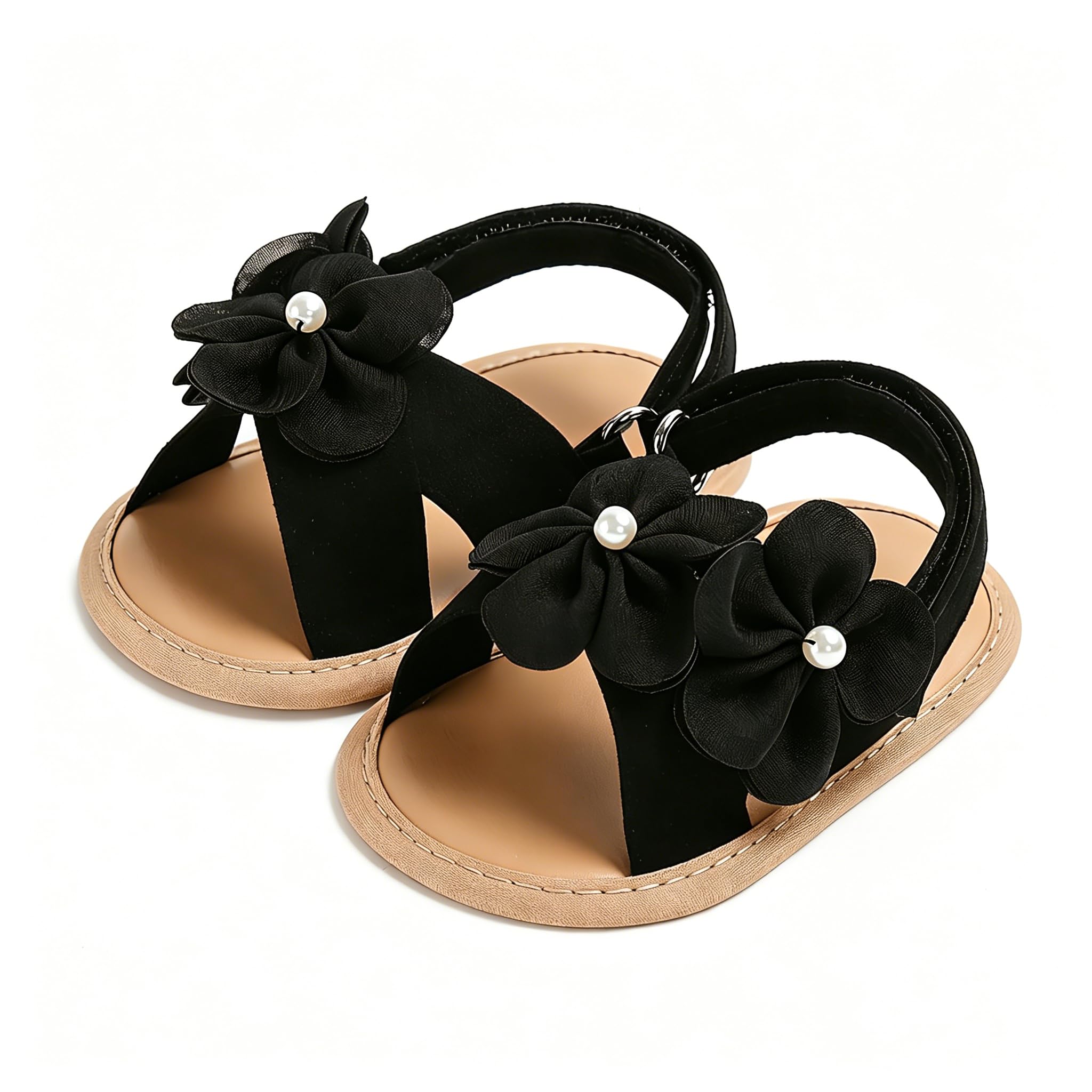 Meckior Infant Baby Girls Boys Summer Sandals Open Toe Lace Princess Dress Wedding Flats Shoes Newborn Toddler Soft Non-slip Sole First Walker Crib Shoes