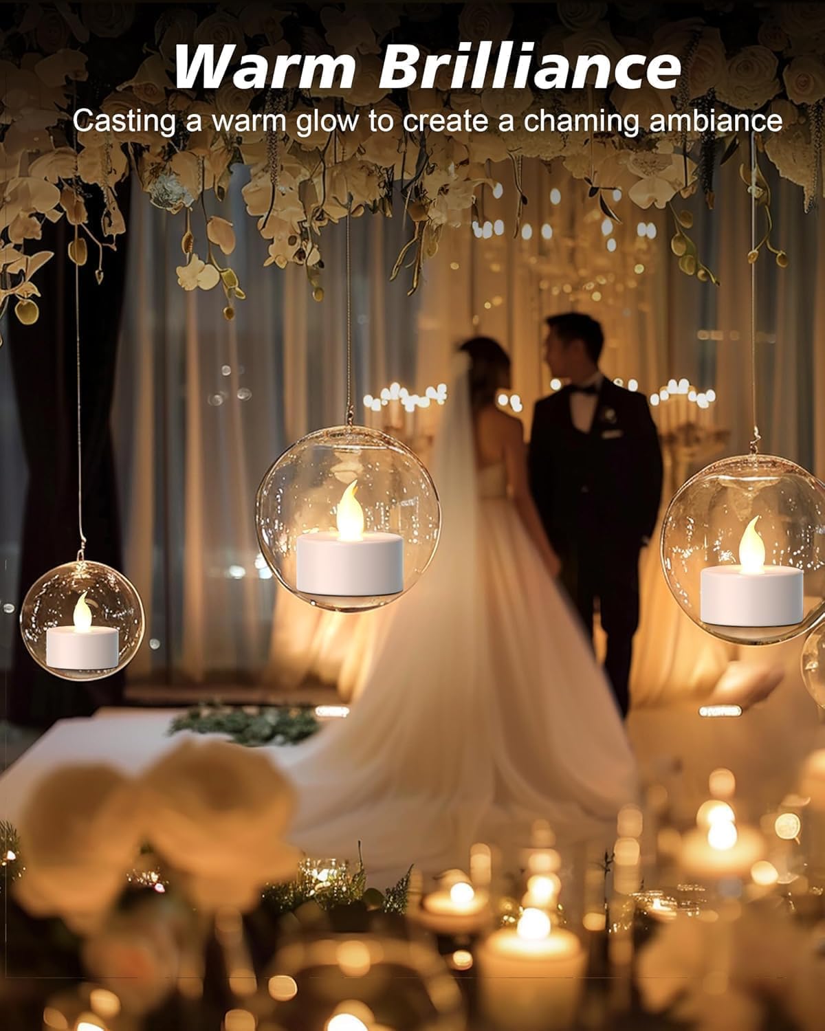 PUNPUBA LED Tea Lights Candles- 200Pack Flameless Candles Realistic and Bright Flickering Long Lasting 200Hours for Holiday Celebration,Party, Home Decoration Warm White,Battery Operated