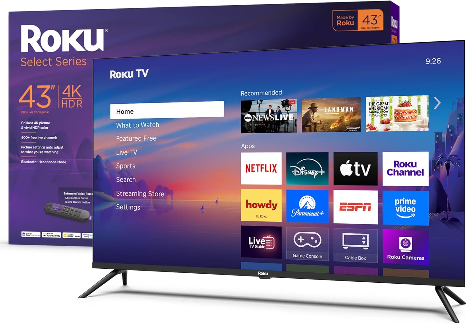 Roku Smart TV 2025 – 43-Inch Select Series, 4K HDR...