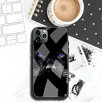 Animal Black Panther Phone Case Tempered Glass For iPhone 13 12 Mini 11 Pro XR XS MAX 8 X 7 Plus SE2020 Cover - a2-For iphone X or XS