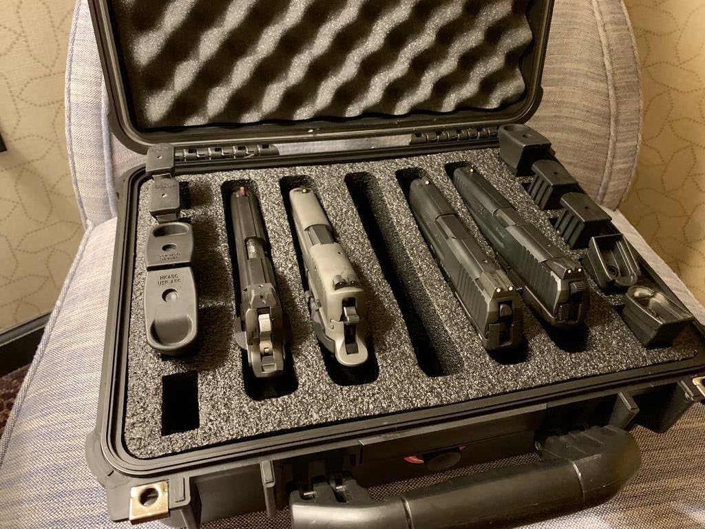 Pelican 1450 Solid Foam Insert – Holds 5 Pistols & 8 Magazines, High-Density Precision-Cut Replacement Foam, Case Not Included